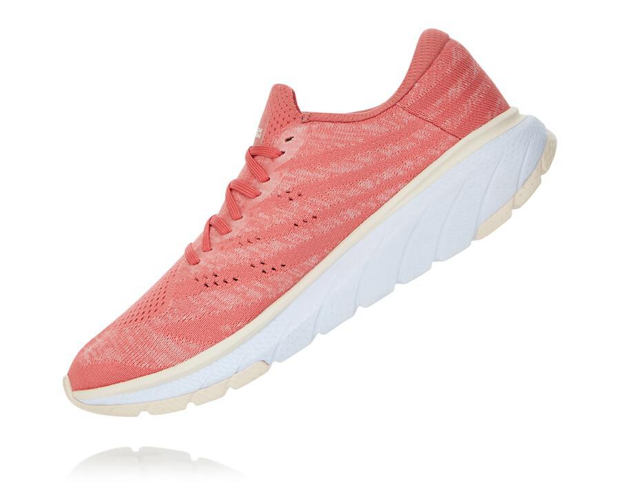 Hoka One One Womens Walking Shoes - Cavu 3 - Orange/White - HLGN06297